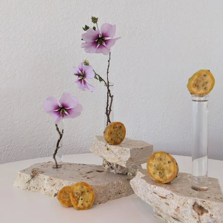 Travertine Bud Vases ~